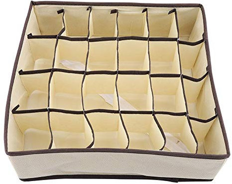 FTVOGUE - Contenitore pieghevole, resistente, con divisori, per reggiseni, biancheria intima e calzini, Consistenza (24 Grids)