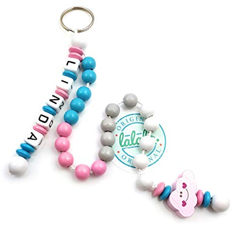 LALALO Mädchen Rechenkette mit Namen, Grundschule Schulanfang, Rechnen bis 20, Wolke, Blau Rosa