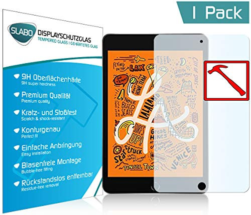 Slabo Premium Panzerglasfolie für iPad Mini 4 | iPad Mini 5 (Wi-Fi + Cellular) Panzerfolie Schutzfolie Echtglas Folie Tempered Glass KLAR 9H Hartglas