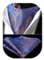 HISDERN Krawattenschal Blau Herren Paisley Hochzeit Ascot Krawatte Taschentuch Business Blumen Halstuch und Einstecktuch Set