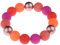 Adi Modeschmuck Armband Magdalena, original Polarisperlen und Akzente aus metallic lackierten Acrylperlen, handgefertigt in Berlin (Pink, Orange, Rottöne)