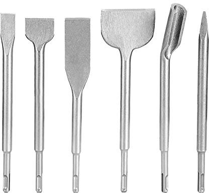 Chisel Set SDS Plus Shank Drill Bit & Chisel Set 6-pcs Chisel SDS Hammer Drill Bit Set Metal Scraping Tool Chisel Wall Chisel SDS Concrete Breaker Chisels for Brick Cement Stone