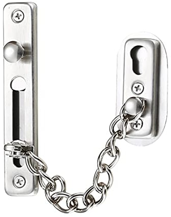 Chaîne de sécurité,chaîne de porte en acier inoxydable 304,serrure à chaîne de porte avec vis,utilisée pour les portes et fenêtres intérieures des hôtels familiaux,argent chromé brossé