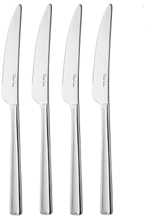 Robert Welch Blockley Bright Cutlery Steak Knife, Set of 4. Made from Stainless Steel. Dishwasher Safe.