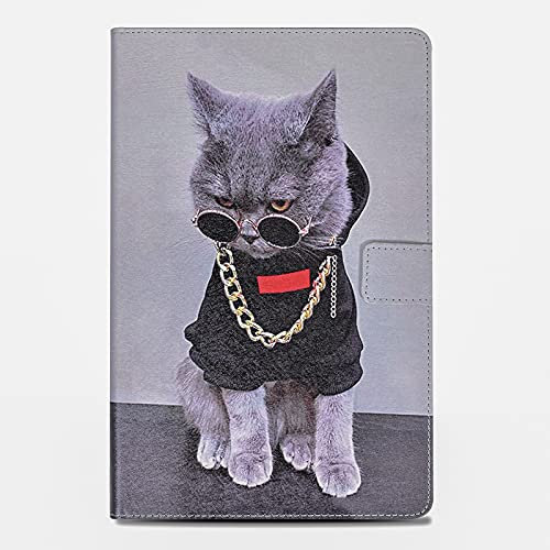 Rostsant iPad mini 7.9 Zoll Hülle,iPad mini 5/4 / 3/2 / 1 PU Leder Schutzhülle Brieftasche Kartenschlitz Auto Schlaf/Wach Smart Case for iPad mini 1 2 3 4 5 - Grausame Katze
