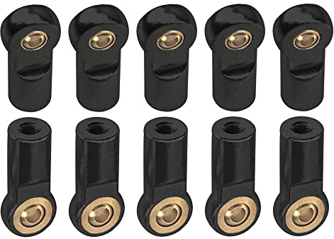 10Pcs ShareGoo M3 Tie Rod End Ball Head Holder Link 3mm Thread Ball Joint Compatible with Tamiya Redcat HSP Traxxas Axial SCX10 1/10 RC Car Truck Boat DIY Robot Airplane,L22mm (Black)