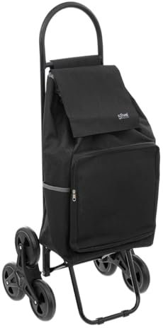 5 five simply smart 5five - carrello spesa a 6 ruote nomade in metallo nero