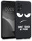 kwmobile Hülle kompatibel mit Samsung Galaxy A13 4G - Handyhülle Silikon Case - Don't Touch My Phone Weiß Schwarz