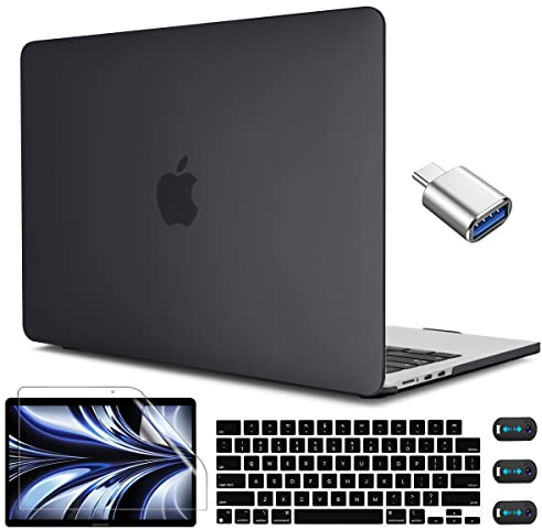 CISSOOK Laptop-Hartschalen-Schutzhülle für MacBook Air 13,6 Zoll M2 A2681, M3 A3113, 2022, 2024, Schwarz, schützend und kratzfest