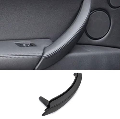 Goodithy Leder-Türgriff-Montage, Beifahrerseite links rechts Innentürgriff (Innengriff + Griff Außenabdeckung) Verkleidung Ersatz für BMW X5 E70 X6 E71 E72 2007–2013 (schwarz links)