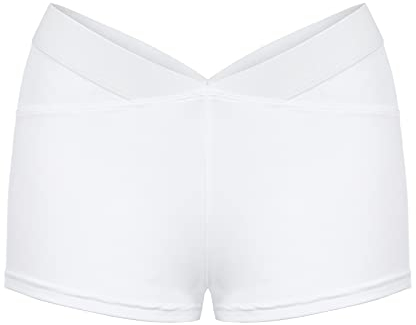 chhoioia Radler-Leggings für Damen, Polyesternaht, Yoga, Damen, Sport-Leggings, transparent, weiß, M