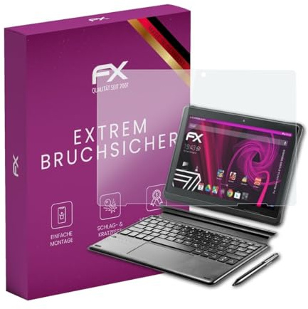 atFoliX Glasfolie kompatibel mit Medion LifeTab E10900 MD60458 Displayfolie, 9H Hybrid-Glass FX Schutzpanzer Folie