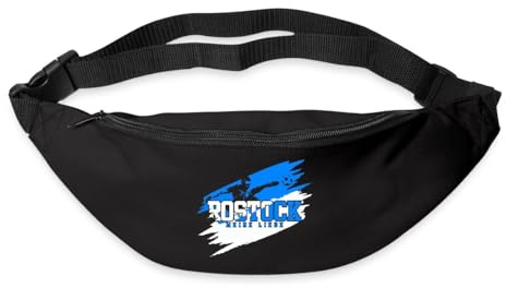 Spreadshirt Rostock Meine Liebe Weiß-Blau Fussball Fan Gürteltasche