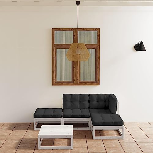 KTHLBRH Outdoor Lounge Garten möbel draußen Balkon Tisch und stühle 5-TLG. Garten-Lounge-Set mit Kissen Kiefer Massivholz