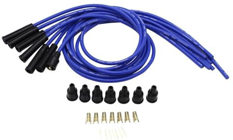 Universal Blue 8mm High Performance Silicone Sparkplug leads HT Leads fits for 4 Cylinder Classic Cars