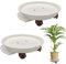 LYFJXX 2 paquetes de bandejas para plantas con ruedas, capacidad de carga de 80 libras, soporte para plantas de 30 cm, plataforma rodante resistente con contenedor de agua (blanco)