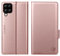 CASBST for Samsung Galaxy A12/M12 Case, Kickstand Flip Leather Wallet Book Case with Card Slots Shockproof Magnetic Closure Protective Phone Case Cover Compatible with Samsung A12/M12 - Rose