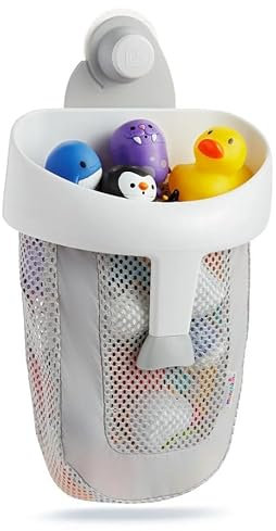 Welari MunckinBaby Super Scoop Bath Toy Organiser Pack of 1 Non-Slip Suction Cup Mesh Scoop Store & Drain Baby Bathroom Shower Wet Room Hanging Storage Unit Thank You Card | (1pack) (1scoop)