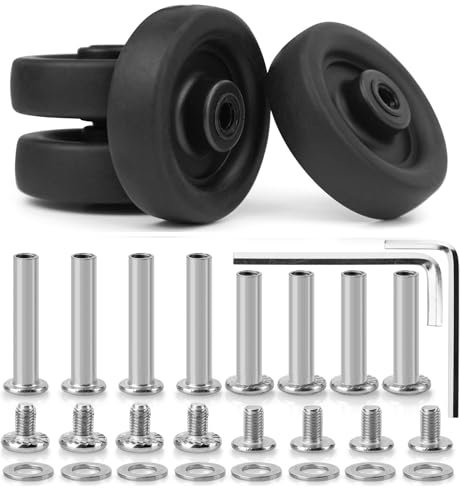 GUGULUZA 4 Stk Ersatzrollen für koffer, 50x17.5mm Kofferrollen Ersatzrader für Koffer Trolley Rollkoffer Reisekoffer