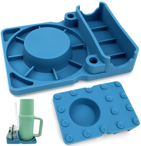 KXVXXV Abtropfgestell Flaschen für Stanley Cup 30/40 oz Silikon Flaschenständer für Stanley Cup Zubehör Trockenständer für Stanley Cup Becher, Strohhalm und Deckel Blau