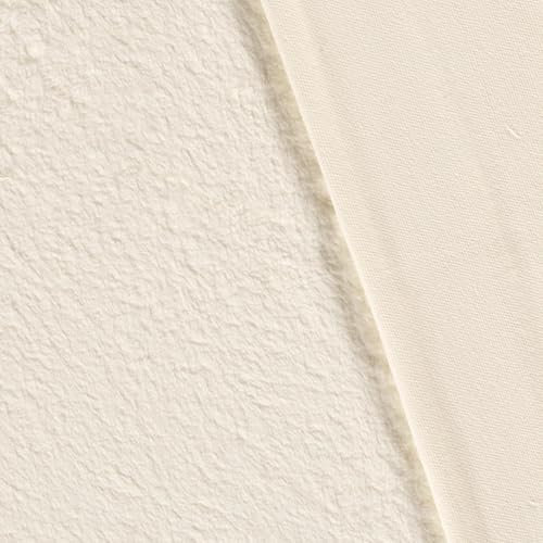Lammfell Baumwolle Meterware - Teddystoff - Plüschstoff - Baumwoll Teddy - Teddy Lamm - Fellimitat - Baumwoll Fleecestoff - 25 x 150 cm, Farbe: 052 beige