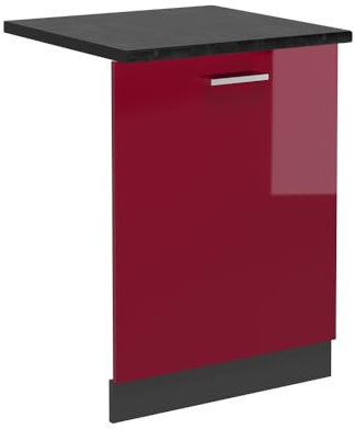 Vicco Tapa del lavavajillas R-Line, Rojo Burdeos Alto Brillo, 60 cm, ET Antracita