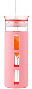 Bicchiere D'acqua 360/500. Ml Bottiglie di vetro in silicone Simple Bottiglia d'acqua Eco amichevole Glass Glass Glass Banco rosa Grigio arancione Tazze arancione Waterbottle Grande Bicchiere D'acqua(