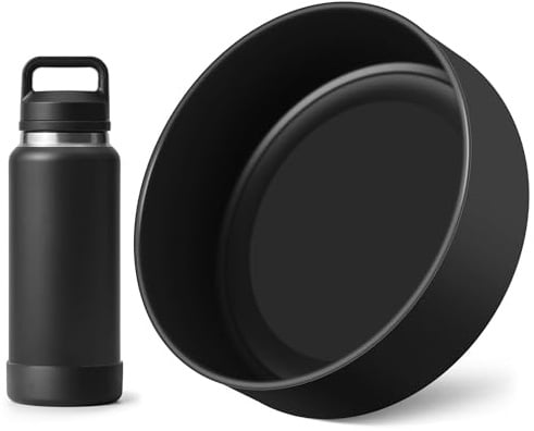 Diumepo Silicone Water Bottle Boot for 36OZ YETI Rambler Water Bottle, Anti-Slip Silicone Sleeve Bottom Protector Accessories for YETI Rambler 36 oz, BPA Free (Black)