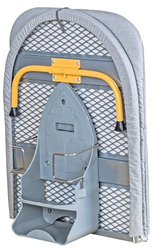 BEEKEVOR Table Top Ironing Board with Wall Mount, D-Crease, Portable Space Saving Mini Laundry Room Iron Board, Foldable Small Ironing Board with Iron Holder