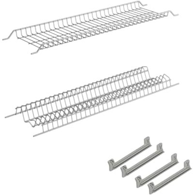 AERREGI Scolapiatti Per Cucina | In Acciaio Inossidabile o Metallo Verniciato Grigio | Antiruggine, Moderno, Salvaspazio | (Scolapiatti Metallo Vernicato Grigio 76 cm)