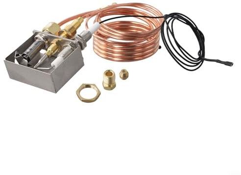 Yhenlovtt Bruciatore pilota con termocoppia per forni a gas e accensione per stufe a gas propano, caminetti, bracieri - bruciatore pilota con kit termocoppia lunghezza 900 mm