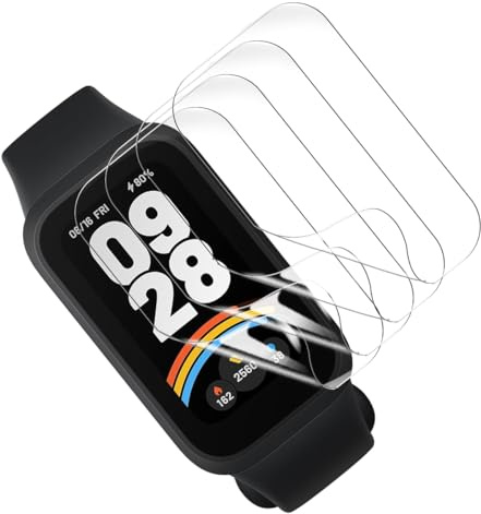 Rnnmeeko [4 Pack Protector de Pantalla para Xiaomi Smart Band 9 Active [No Cristal Templado] Hidrogel Flexible [Anti-arañazos], HD TPU Película Protectora para Xiaomi Smart Band 9 Active