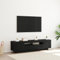 QJBSAVVA Mobile TV Moderno con Luci LED Integrate per Soggiorno in Legno Ingegnerizzato Nero, Mobile Porta TV 160 cm Ampio con Spazio Archiviazione e Design Contemporaneo