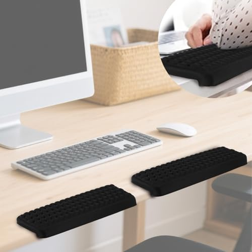Lyreh 2stk Ellenbogenschützer Schreibtisch, 29x10cm Weiches Bequemes Schaumstoff L-Förmige Ellenbogen Polster Schreibtisch mit Rutschfester PU-Basis für Bürotisch oder Schreibtischkante(Schwarz)