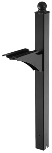 VEVOR Mailbox Post, 56 x 4 x 4 Inches, Aluminum In-Ground Mounting Mail Box Stand with Universal Plate Bracket, Heavy Duty Metal Post Sleeve Kit for Outside Curbside Residential, Powder Coated Black