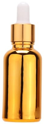 CORHAD Electroplating Dropper Bottle with Golden Squeeze Top Refillable Essential Oil Container for Travel Perfume Oil Dispenser Portable and Reusable