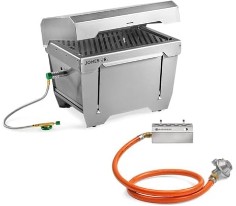 BURNHARD® Gasflaschen Adapter für Gasgrill JONES Jr., Kit für 5 | 8 und 11 kg , inkl. 1.5 bar Druckminderer und Adapter