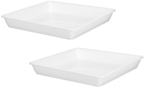 BESTOMZ Soucoupes Carrées Plateau de Collecte D’Eau Épais Lot de 2 en Plastique Bac Plantes Exterieur pour Pot de Fleurs pour Balcon, Bonsaï