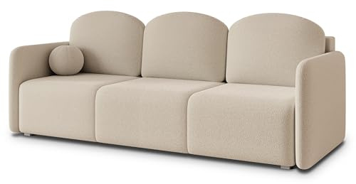 Masseno Sofa SUVI III Q mit Schlaffunktion, Sofa mit Bettkasten, Wohnzimmersofa, Couch, Soffa, Bettsofa, Couchgarnitur- Beige, Quelle 05