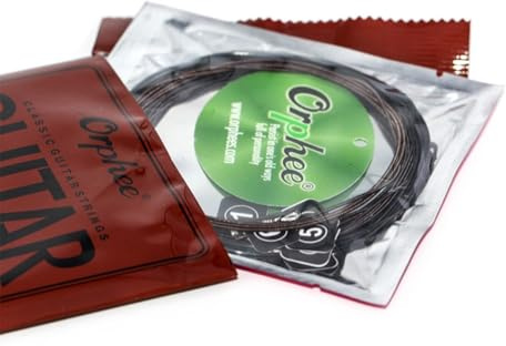 Lagomloot Orphee NX Series Jeu de cordes de guitare classique en nylon plaqué argent avec 6 cordes à tension dure pour guitares classiques standard
