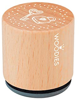 Woodies COLOP Holz-Stempel - Schloss und Schlüssel - Abdruckgröße 30 mm