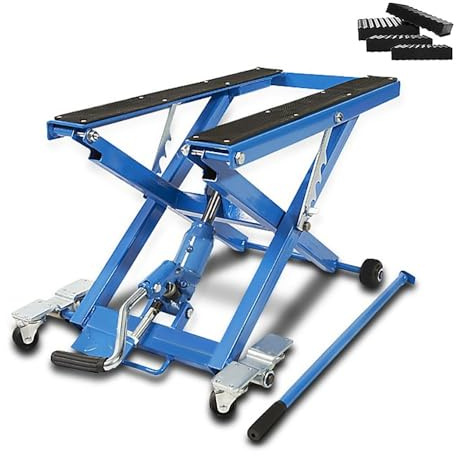 ConStands-Motorrad Hebebühne kompatibel mit Chopper/Custombike Hydraulisch XL inkl. Distanzstücke kg Blau CB84936