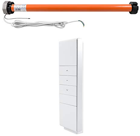 3T-MOTORS Funk-Markisenmotor 3T45-40RNH + HSF1 (Zugkraft 40 Nm/80 kg) für 63 mm Markisenwelle, zum Nachrüsten bei Markisen bis 5 m Ausladung, mit Nothandbedienung, Markisenantrieb