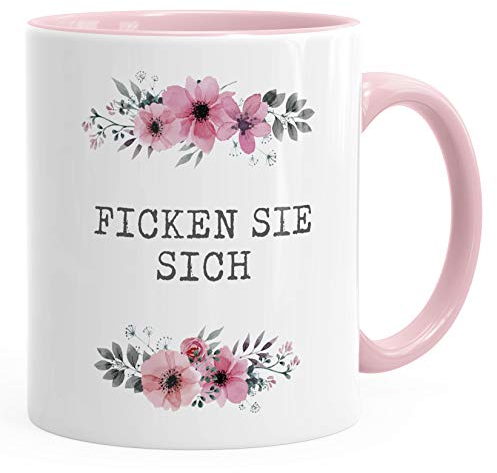 Tasse Kaffeetasse Teetasse Keramiktasse MoonWorks® Ficken Sie sich rosa unisize