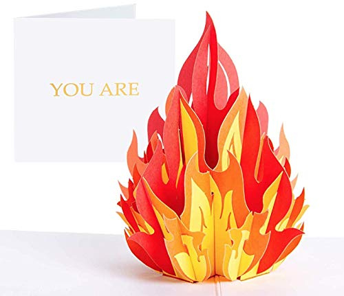 PopLife Pop-Up-Karte mit Aufschrift You're Fire für alle Anlässe, blanko Glückwunschkarte, 3D-Geburtstagskarte, Muttertag, Vatertagskarte, Abschluss, lustig – flach zusammenklappbar für den Versand