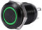 EVGATSAUTO Druckknopf, Auto 12 mm LED-Licht Momentan-Druckknopfschalter Schwarzes Gehäuse 2A umschalten Rot, Grün, Blau, Weiß (optional)(Green)