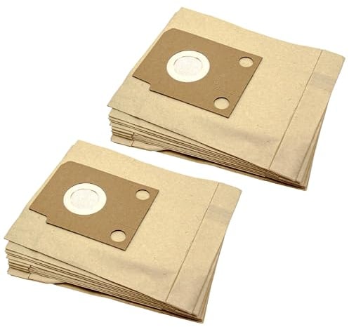 vhbw 20x Staubsaugerbeutel kompatibel mit Hoover SC 364 Compact, SC 364 Alpina, SC 346 / SC346 Staubsauger - Papier, 26cm x 21cm Sandfarben