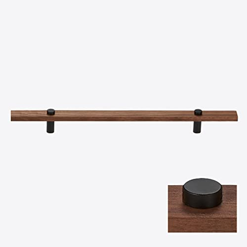 Natürliche Schwarz Nussbaum Schrankgriff massiver Messing Basis Türgriff T Bar Ziehgriffe Kleiderschrank Türgriff für Küchenmöbel Hardware 1 Pcs (128mm(5in))