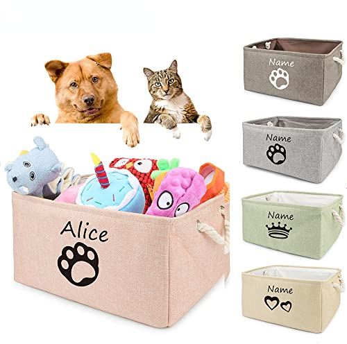 Korb Spielzeug Hund Pfote Personalisierte Pet Toy Storage Box Für Kleidung Benutzerdefinierte Katze Produkt Mit Namen Hund,Faltbare Hundefutteraufbewahrung (S 30x20x12cm)
