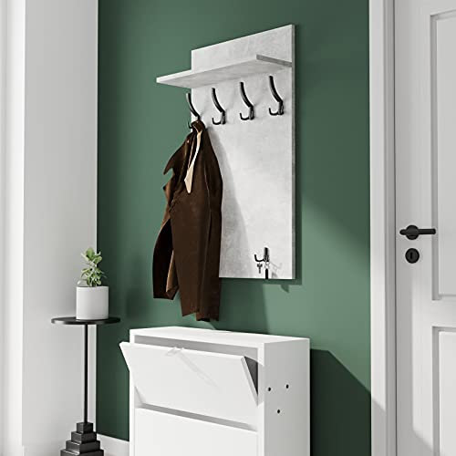 AKKE Garderobenpaneel Wandgarderobe Mit Ablage Wandpaneel Garderobe PVC Maxi Burgund 120cm x 60 cm